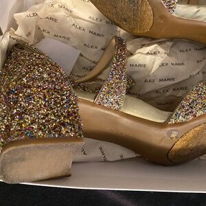 Gold Multi glitter strappy sandal
